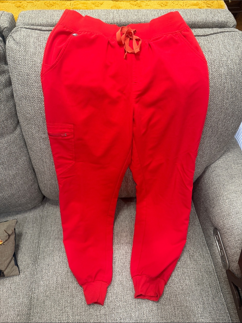 Figs Women’s Red Jogger Pants - Comfortable Drawstring scrubs